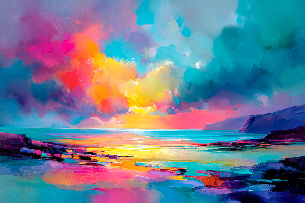 Colorful Sky Above Cliffs