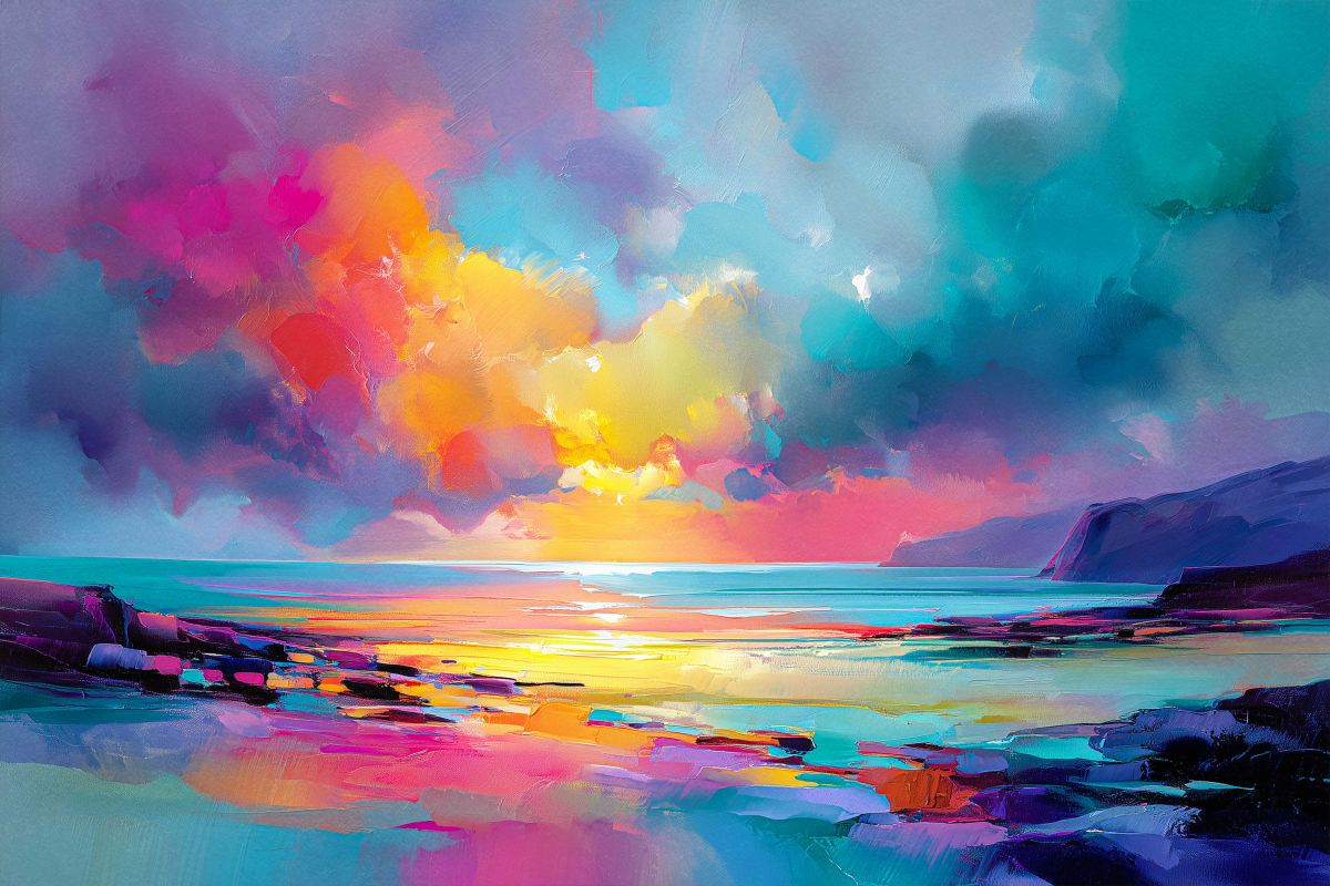 Colorful Sky Above Cliffs