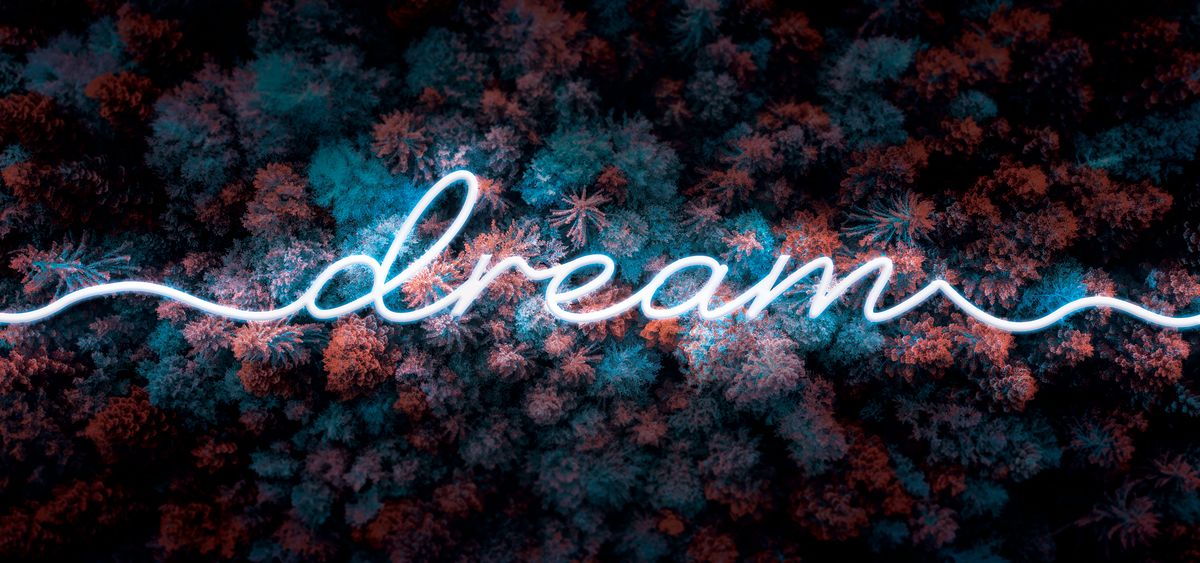 Dream Corals Neon Typography