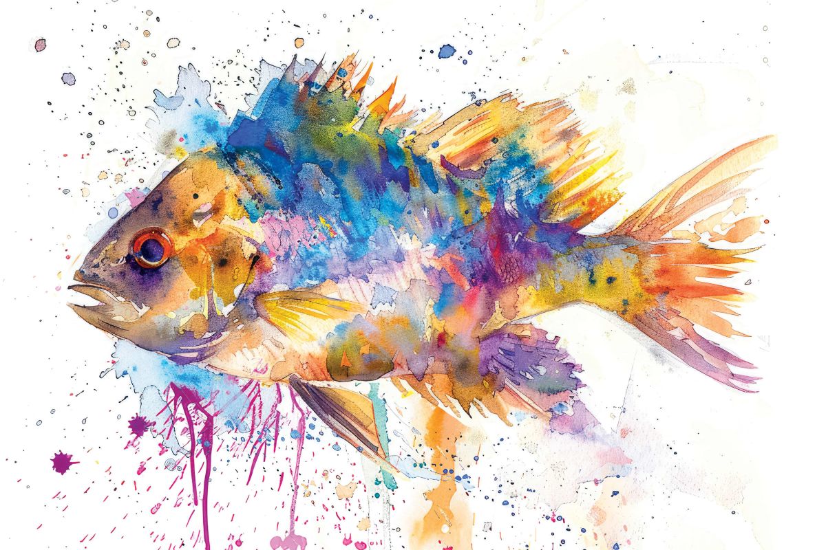 Fish Watercolor Splash