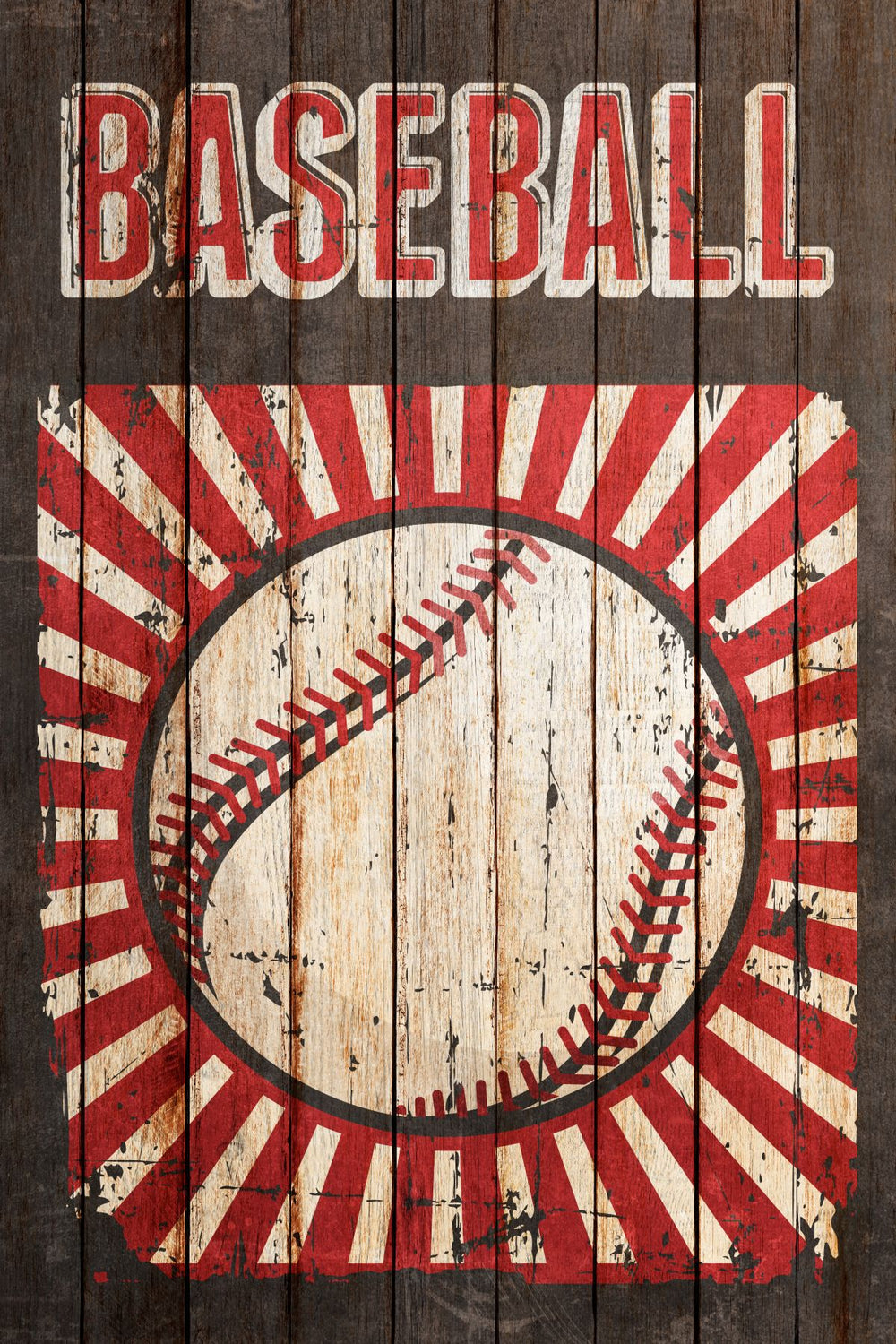 Wooden Vintage Baseball