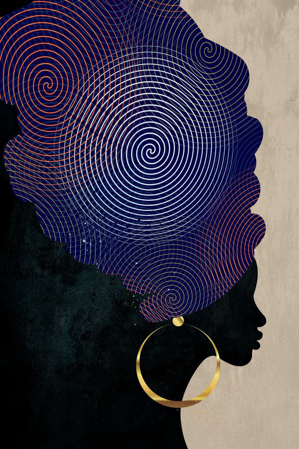 African Headdress Profile