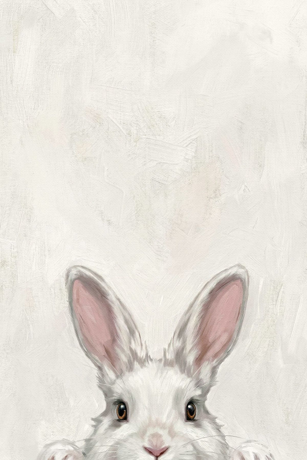 Peeking White Bunny