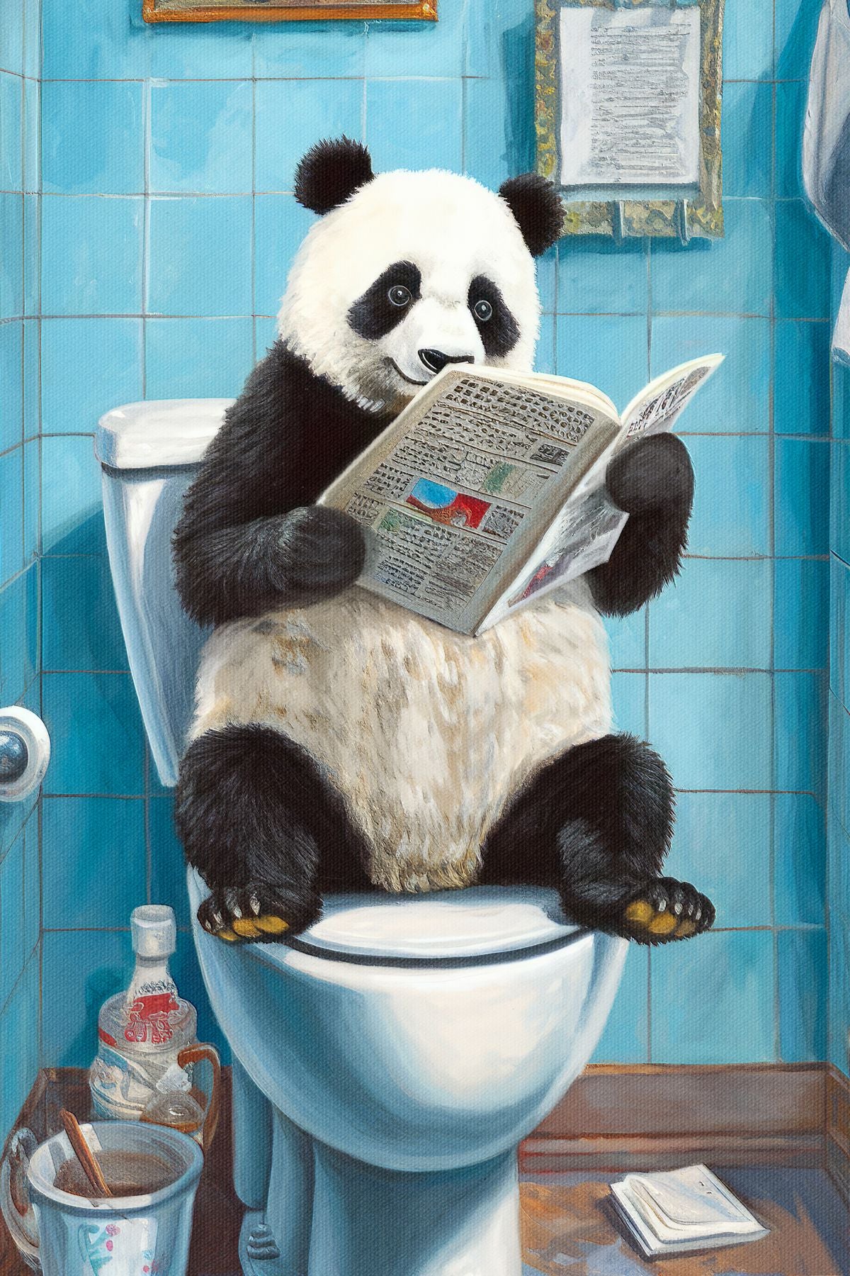 Panda On A Toilet
