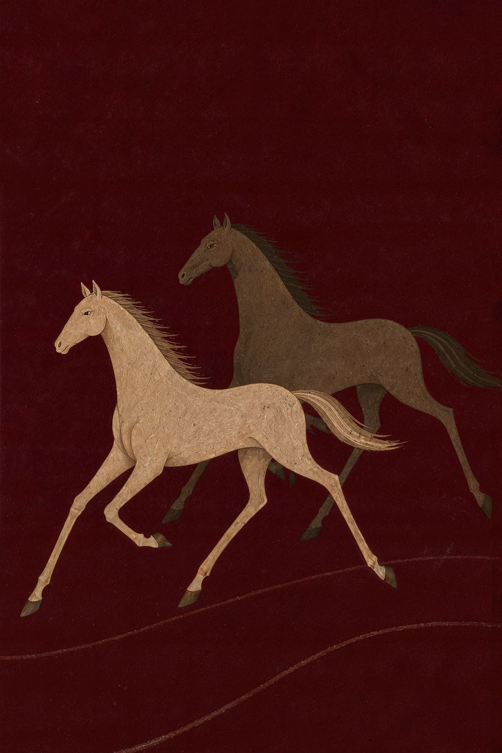 Graceful Running Horses Illustration