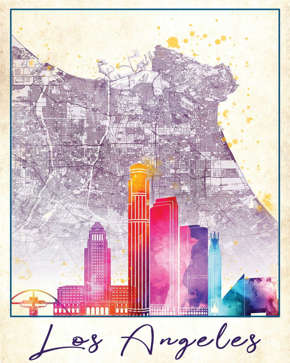 LA Skyline City Map