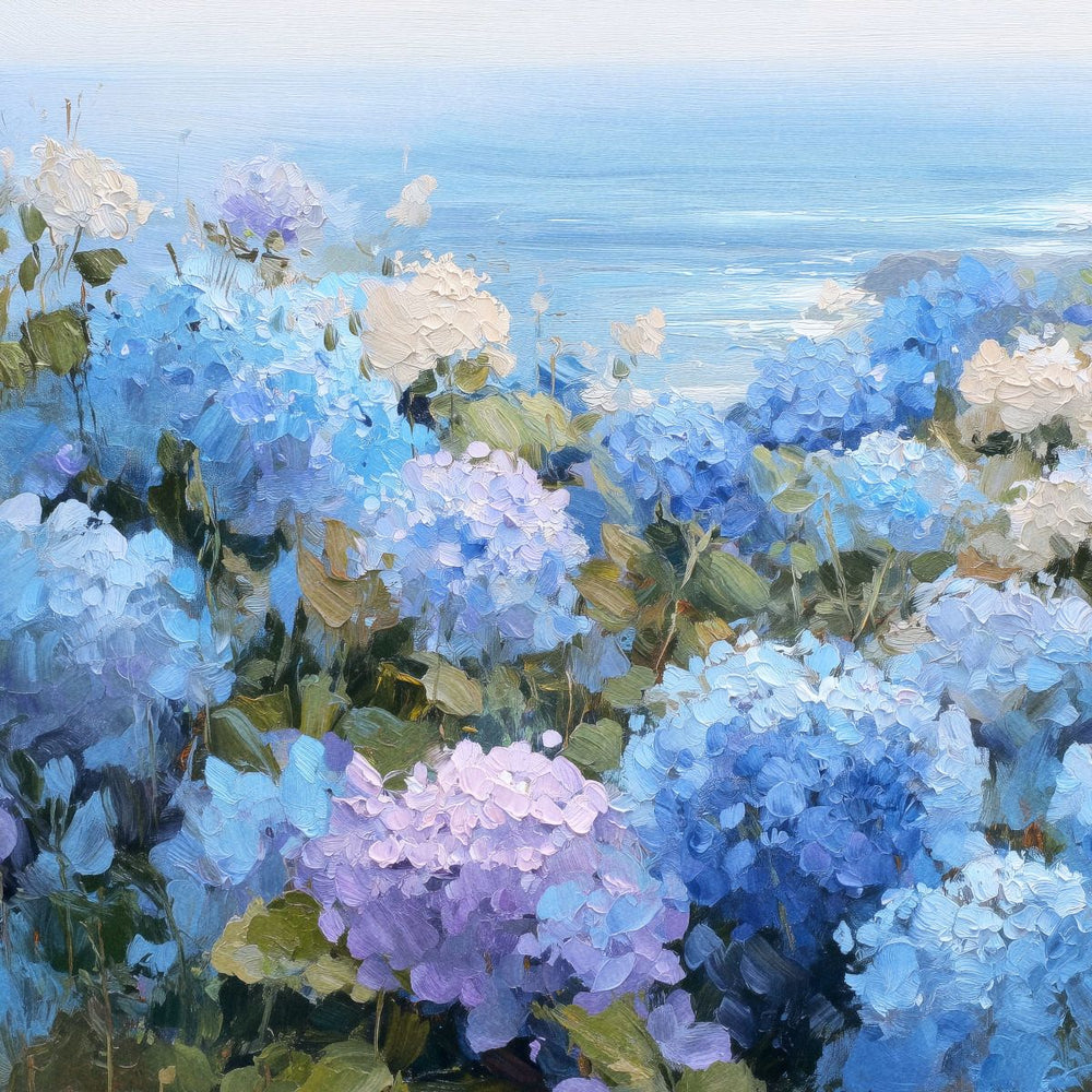 Hydrangeas by the Coast Oil Painting
