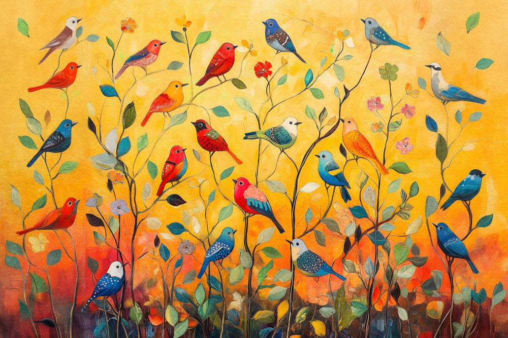 Perched Colorful Birds