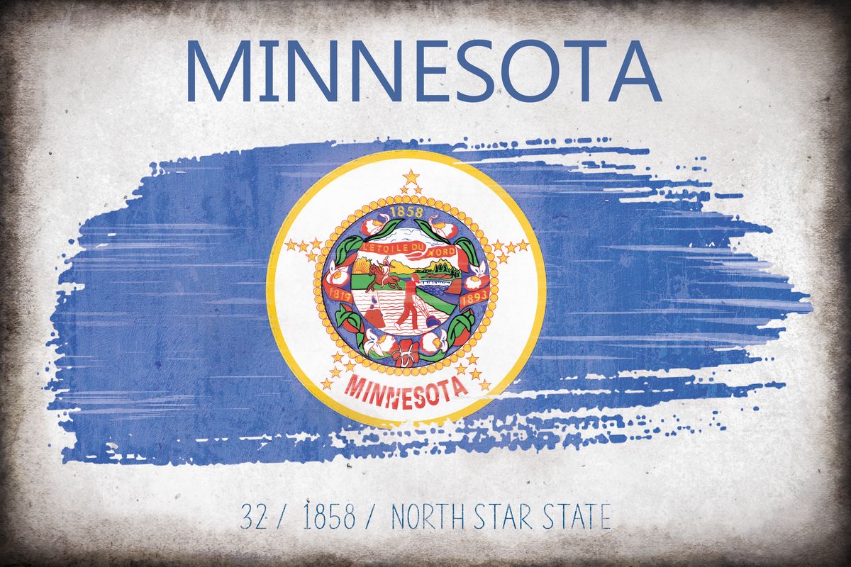 Minnesota Flag Grunge