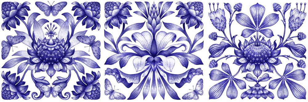 Blue Floral Tiles