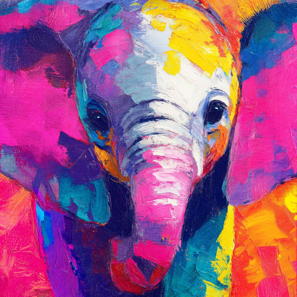Colorful Baby Elephant's Stare