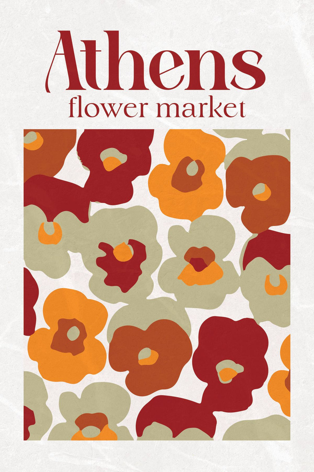 Athens City Flower Market Poster