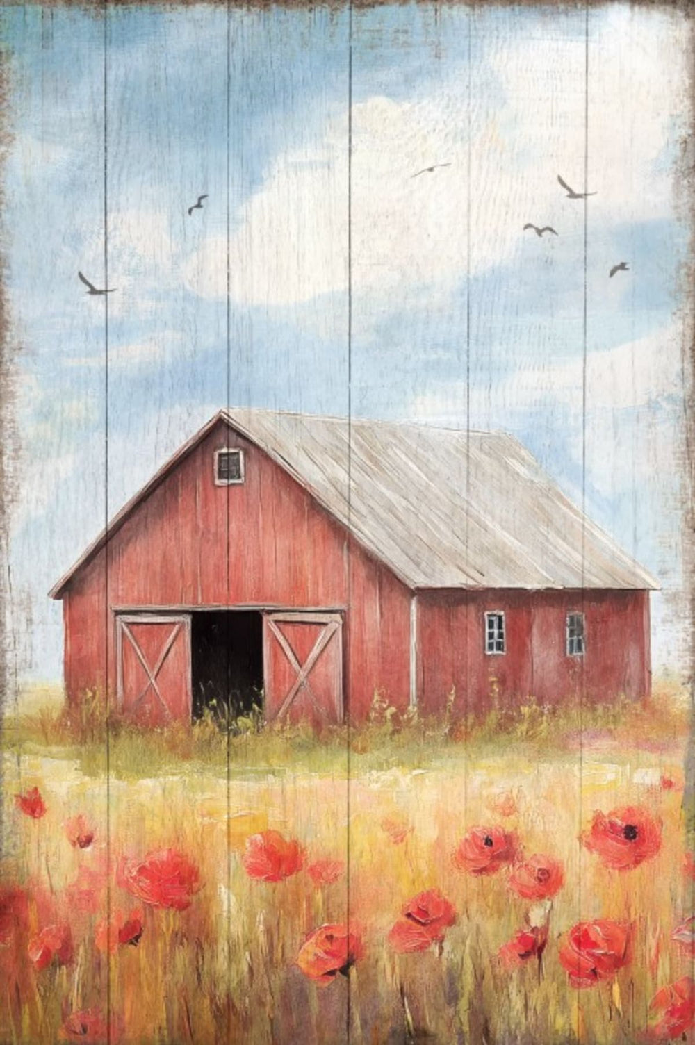 Barn With Poppies