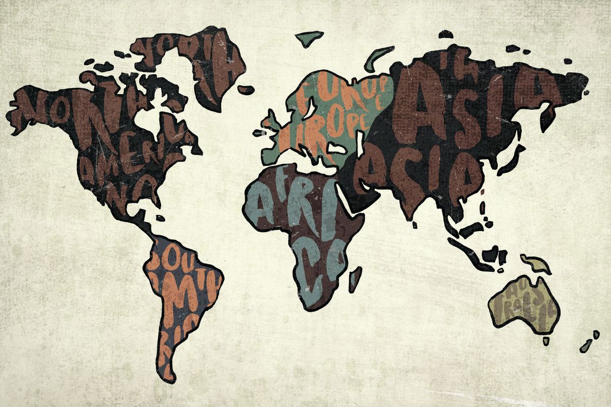 Continents Word Map