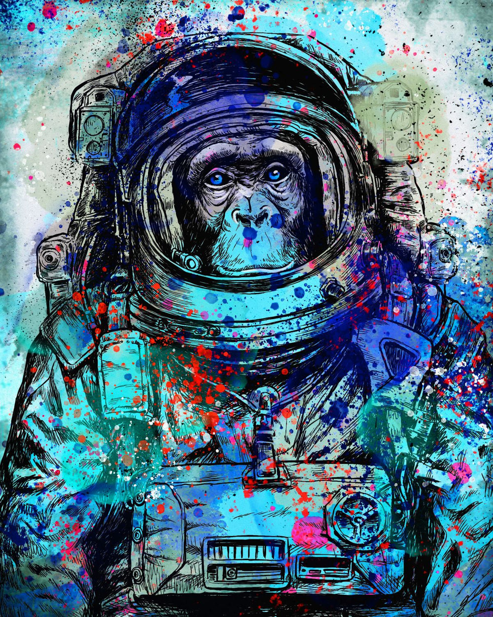 Funny Monkey Astronaut