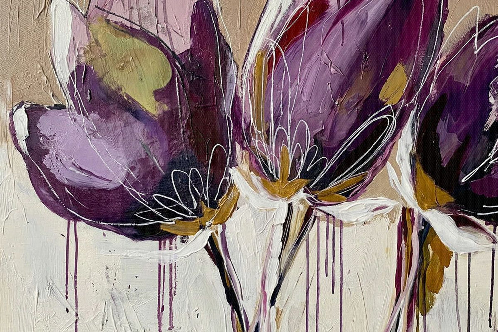 Expressionist Purple Floral Bloom
