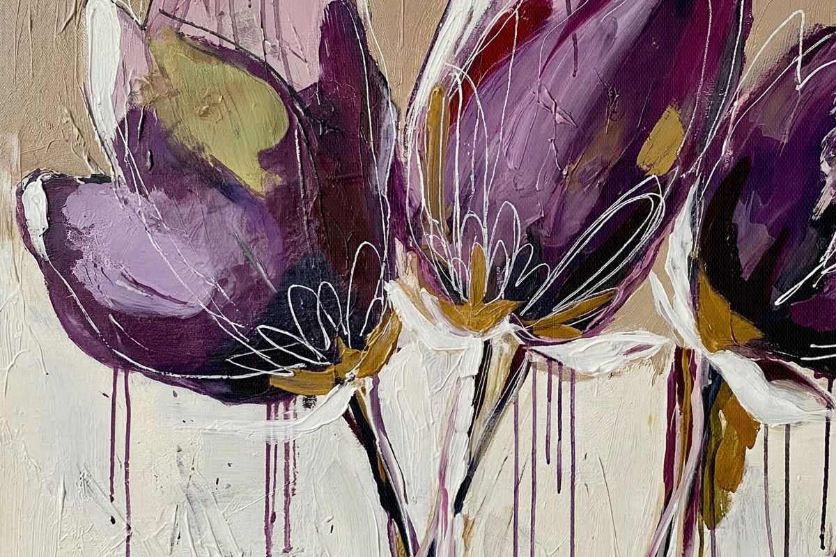 Expressionist Purple Floral Bloom