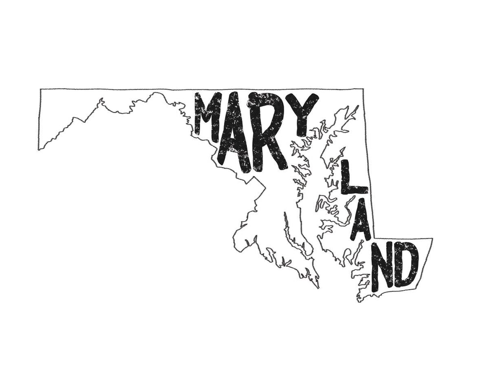 Maryland Minimalist State Map