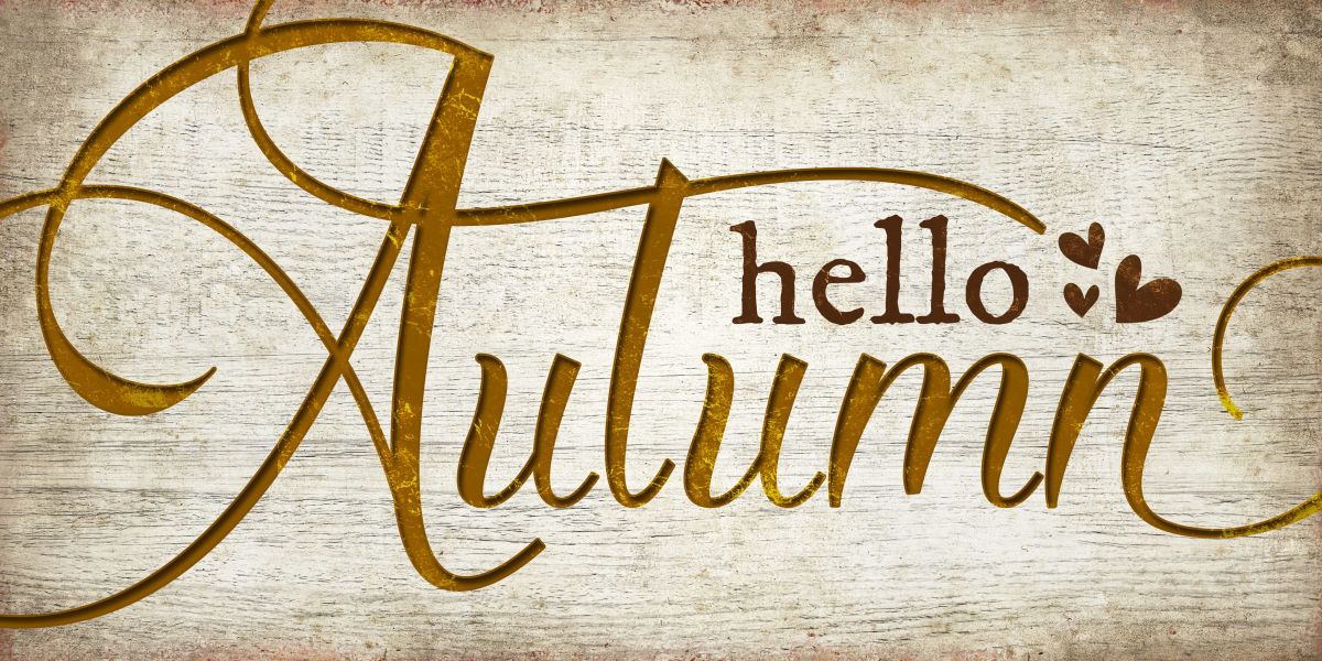 Hello Autumn Wood Style Farm Sign