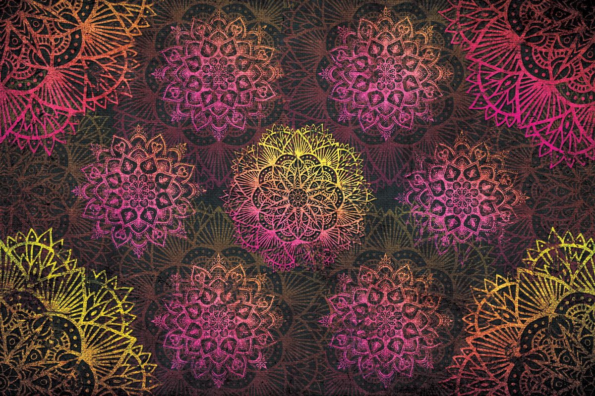 Pink Mandala Symbols