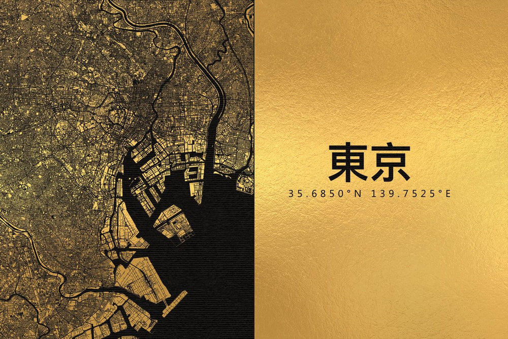 Golden Tokyo City Map