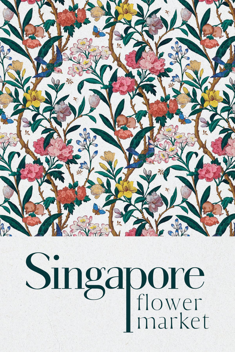 Singapore Wildflowers Flower Market Poster