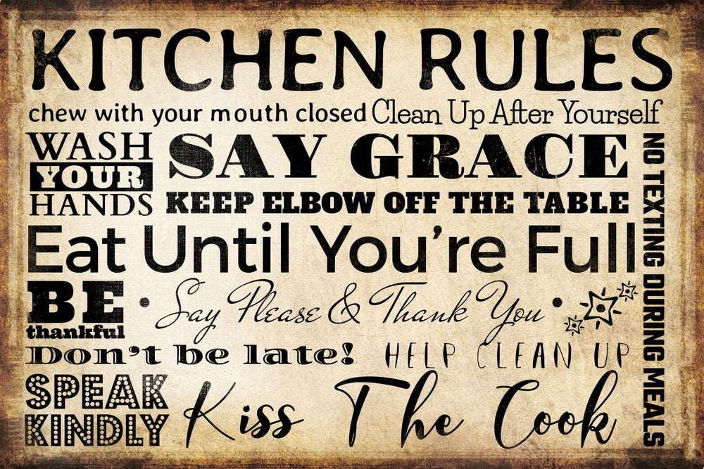 Fun Kitchen Rules Sign