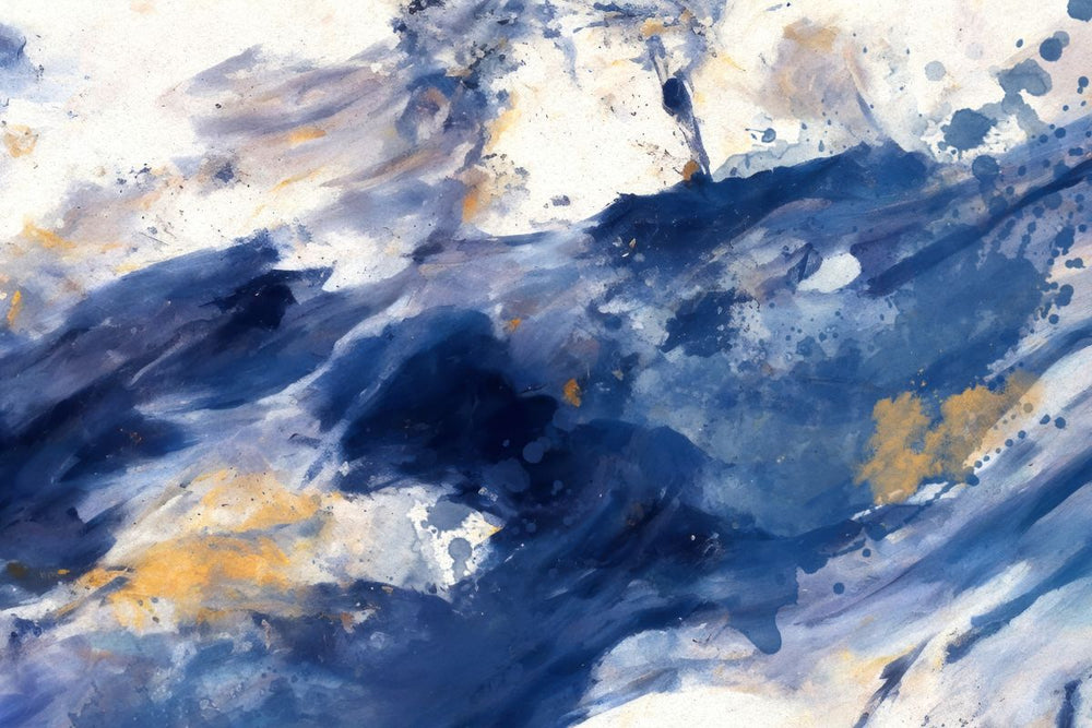 Abstract Blue And Gold Waves