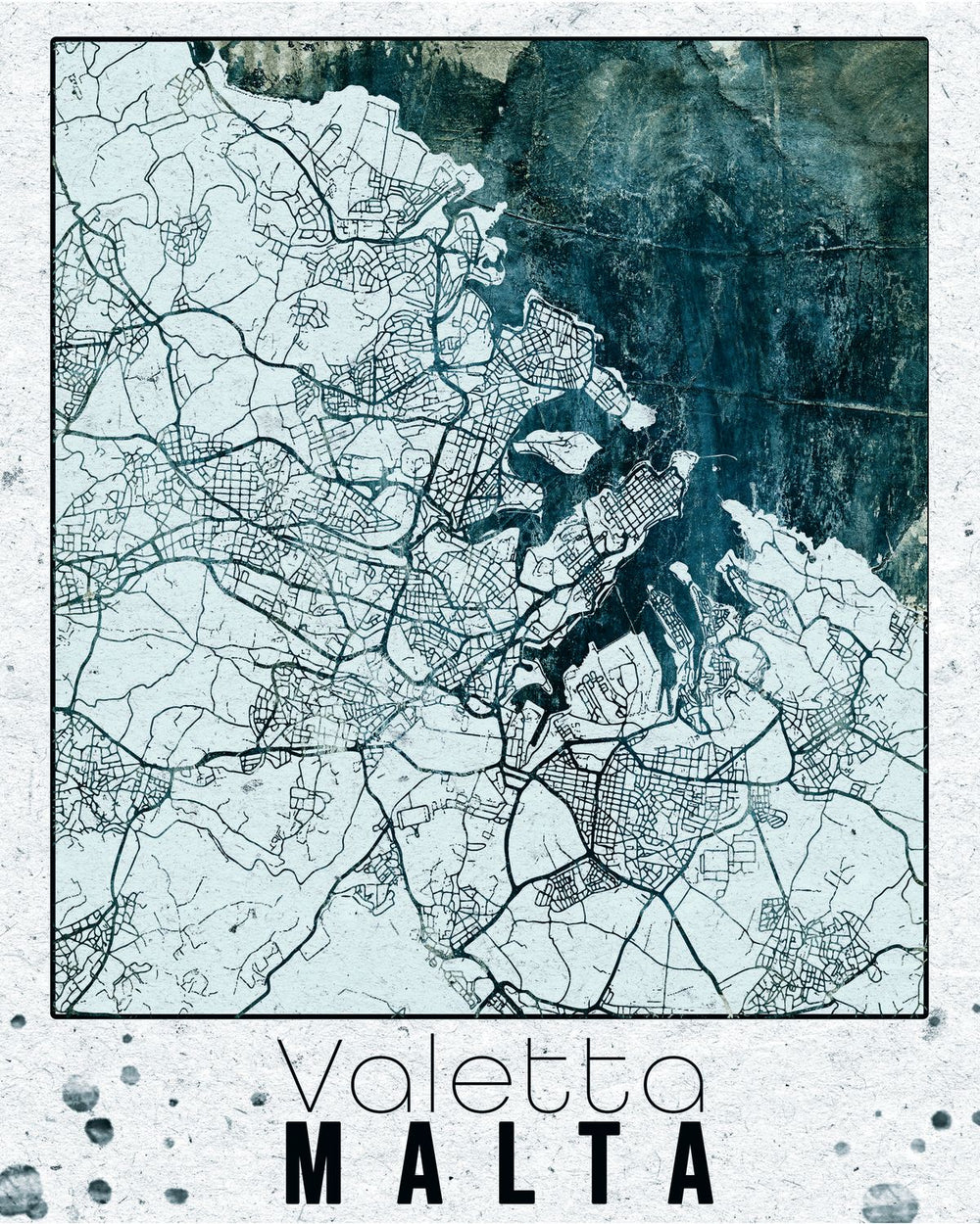 City Map Of Valetta Grunge