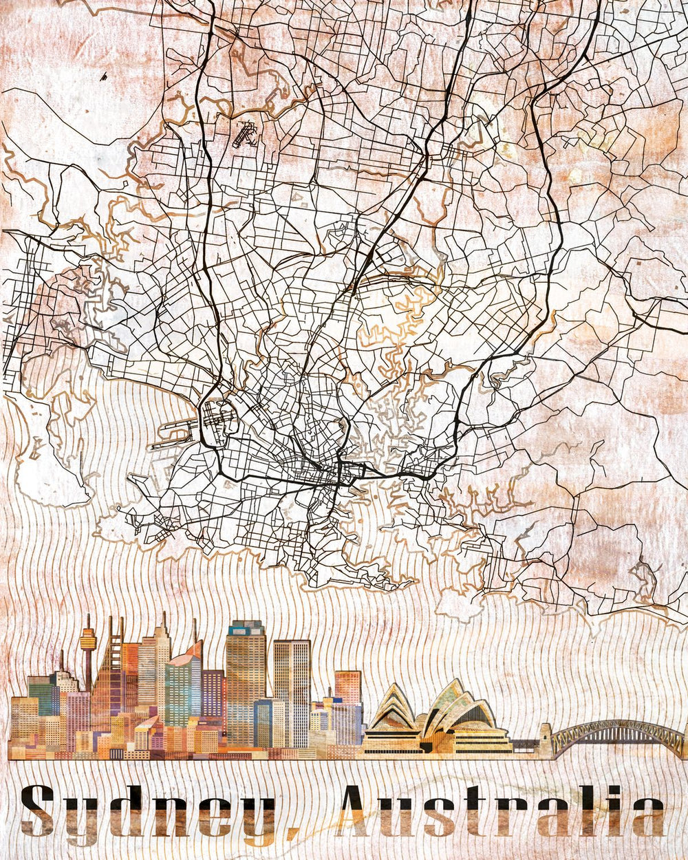 Sydney Skyline City Map