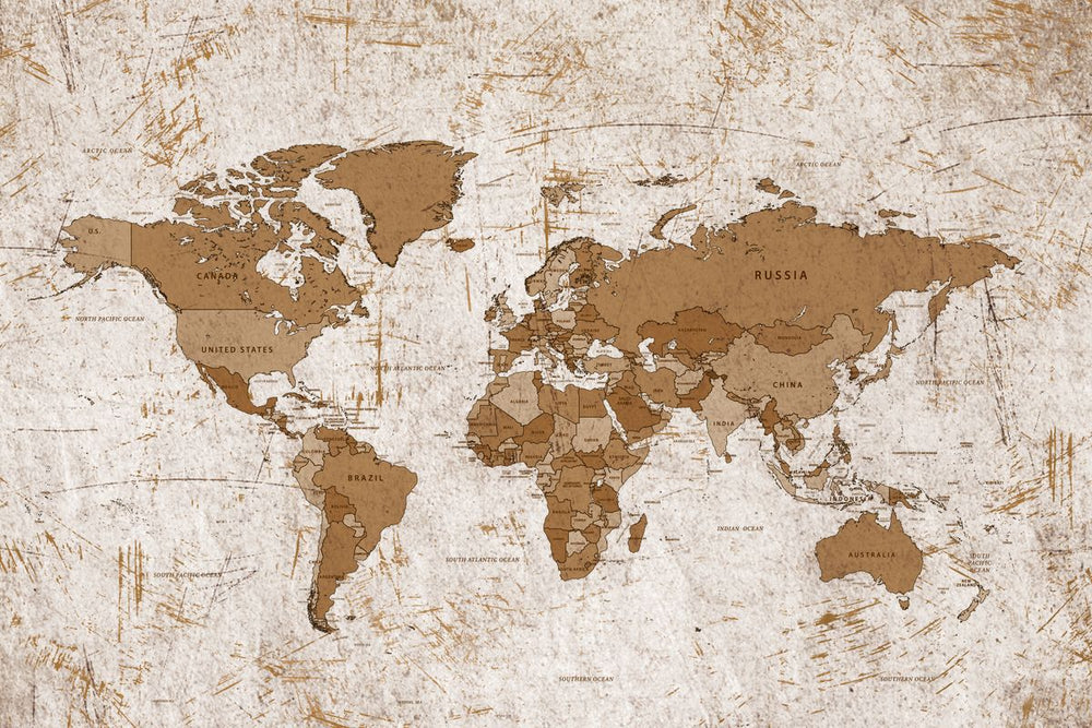 Aged World Map XIV