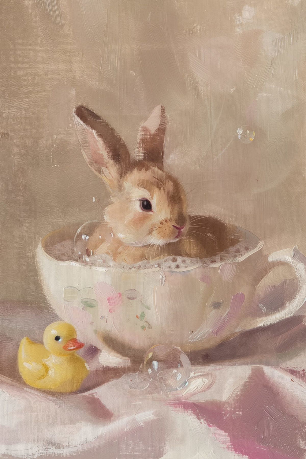 Bunny Bath in a Teacup