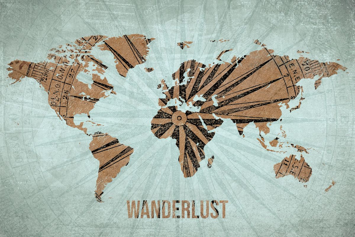 Wanderlust Compass World Map