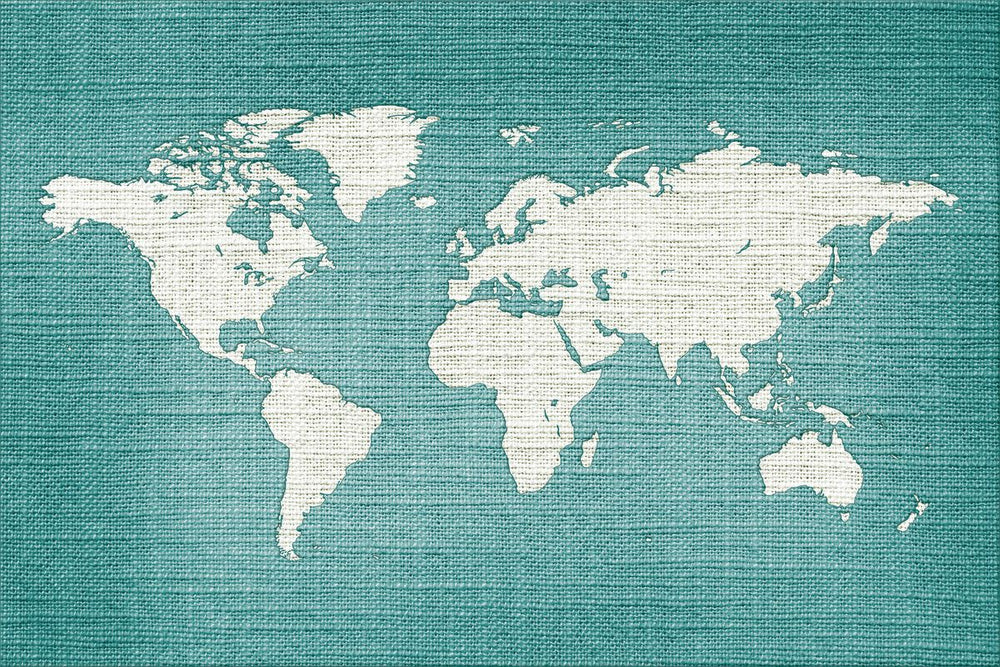 Mint Linen World Map