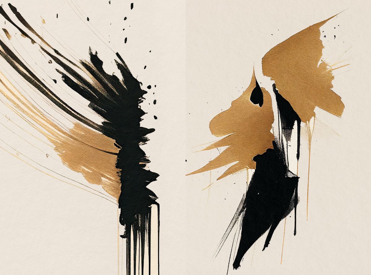 Beige Warm Splash Diptych