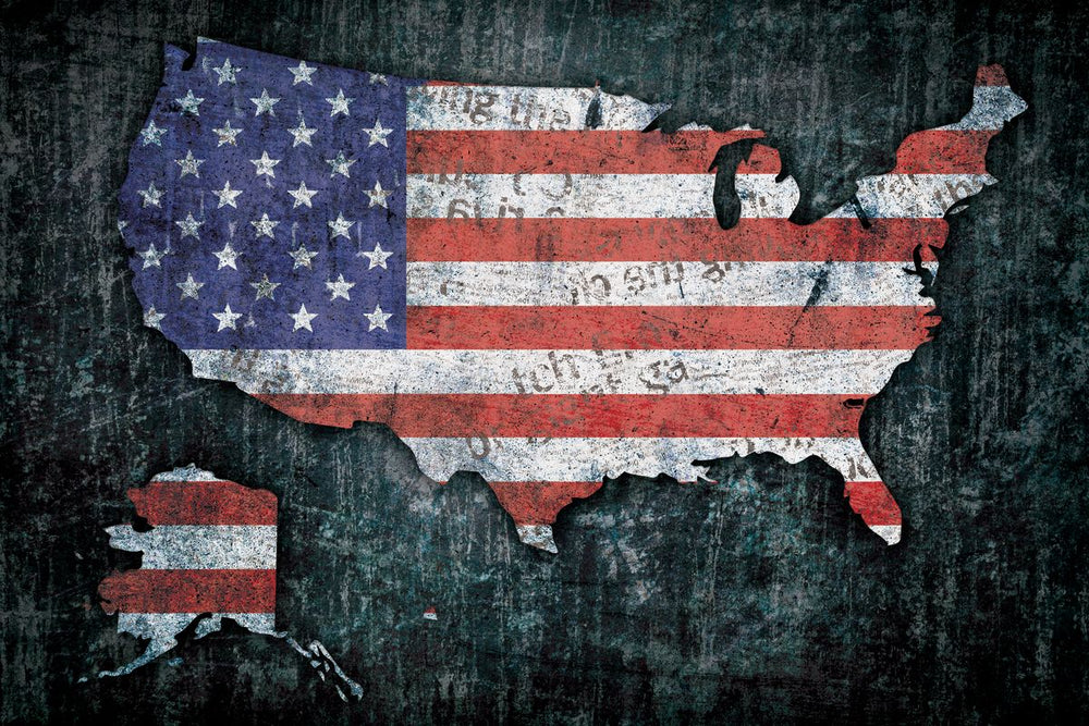 Flag Grunge USA Map