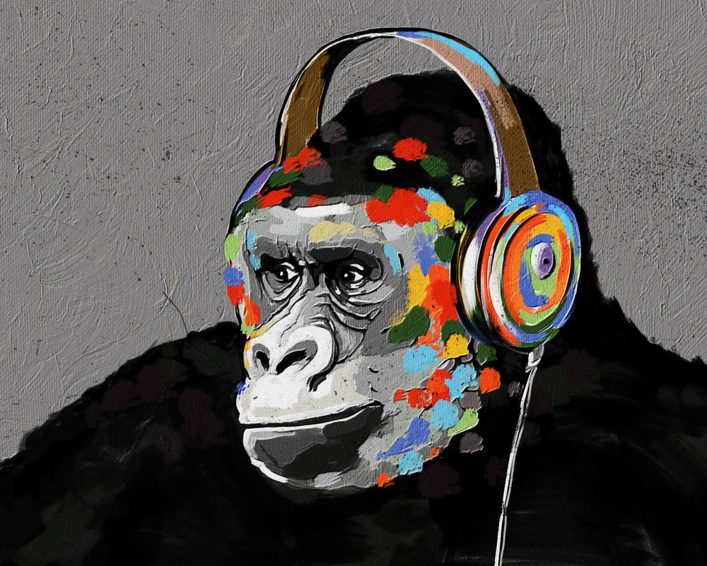 Monkey With Headphones