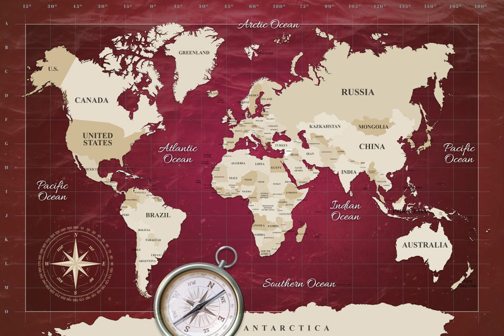 Red Longitude World Map