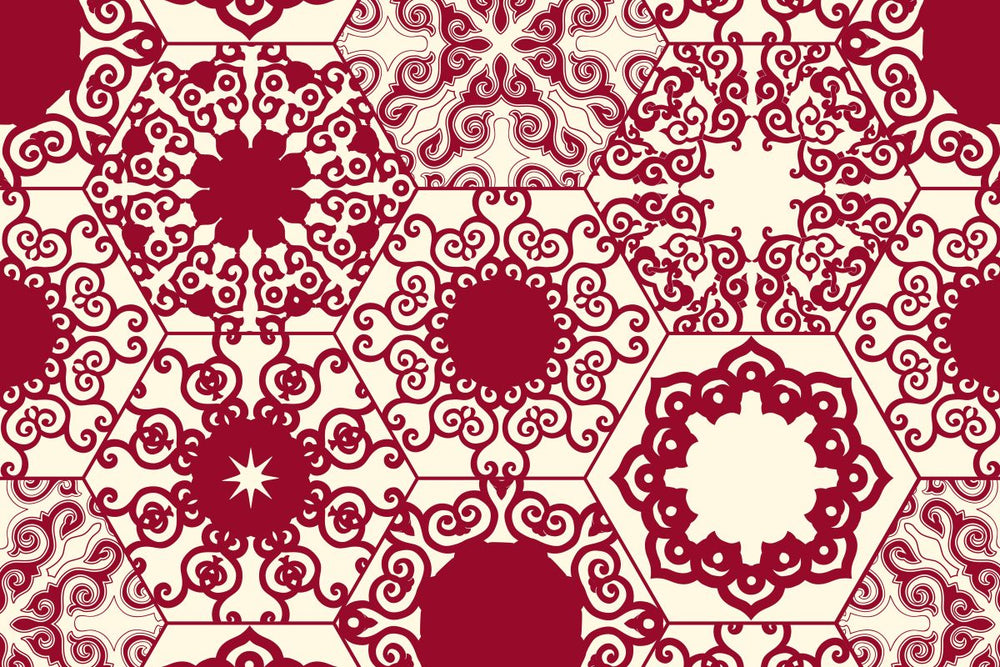 Red Hexagon Patterns