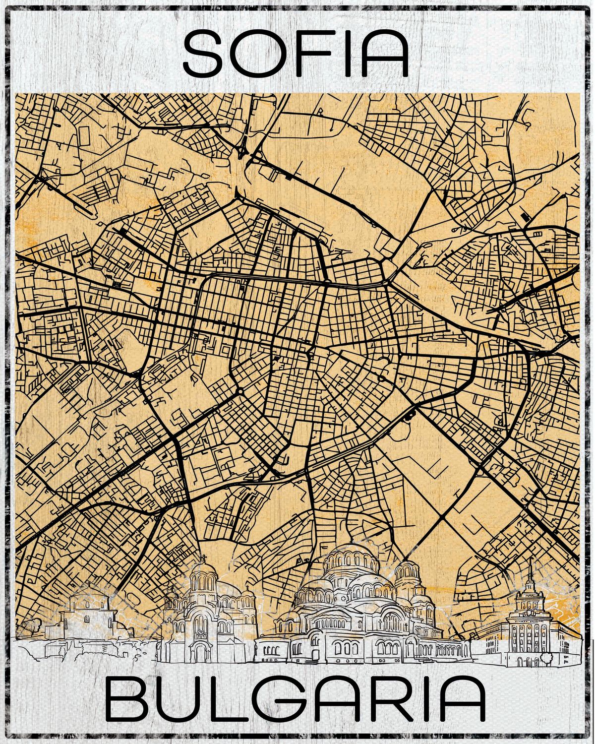 Sofia Skyline City Map