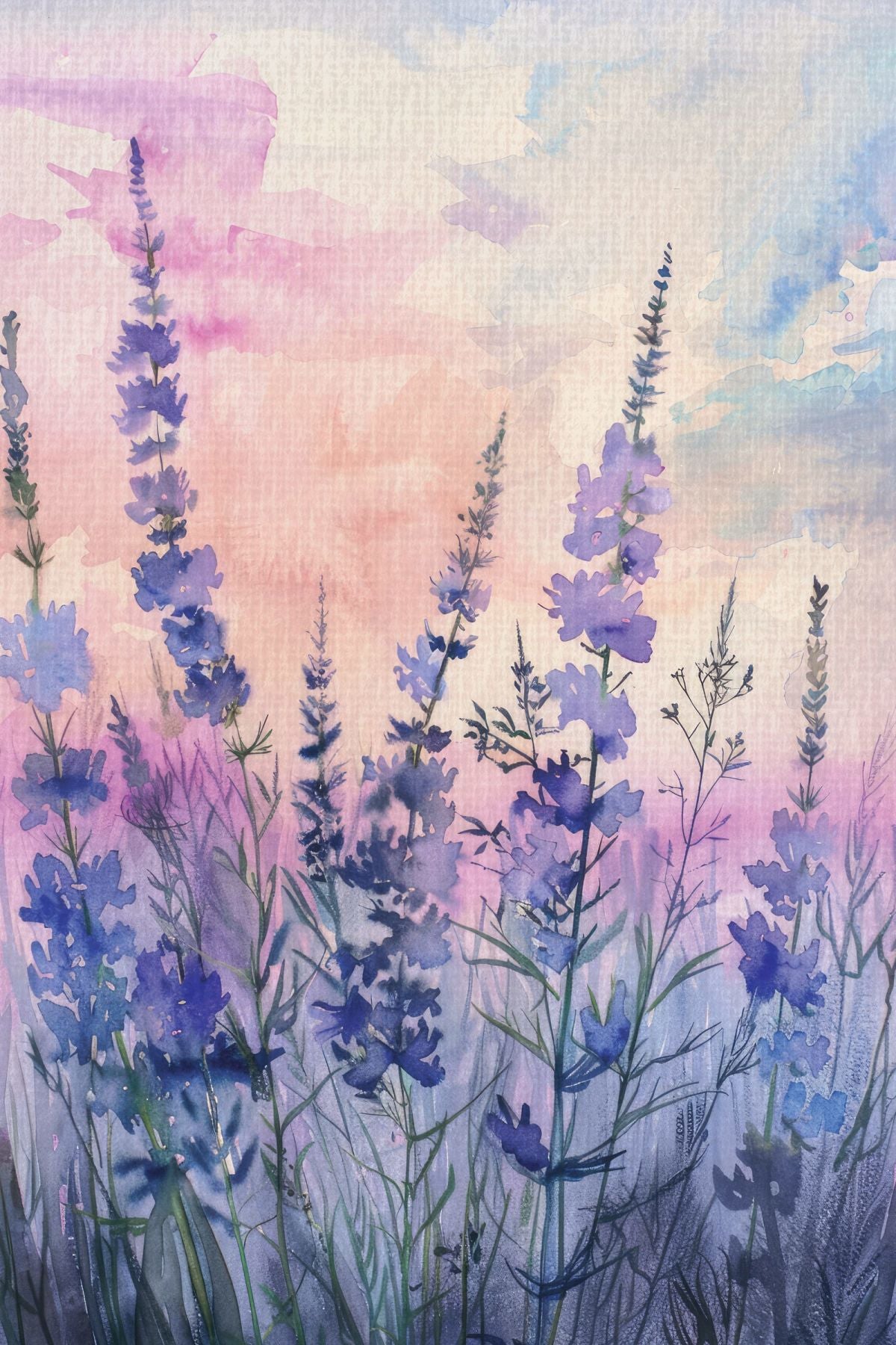 Purple Blossoms At Sunset