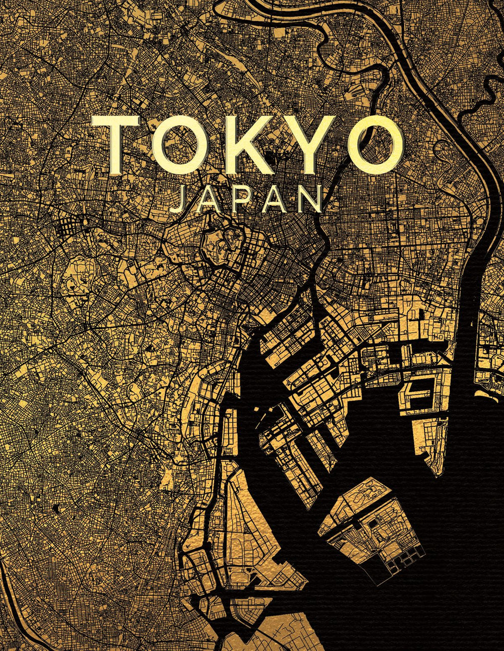 Gold Tokyo City Map
