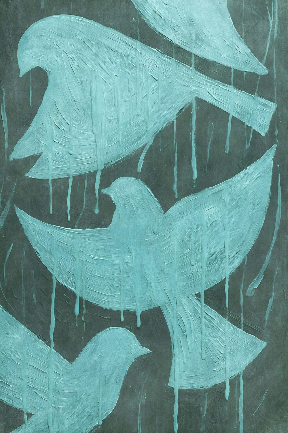 Silhouette Of Blue Birds