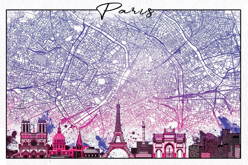 Paris Skyline City Map