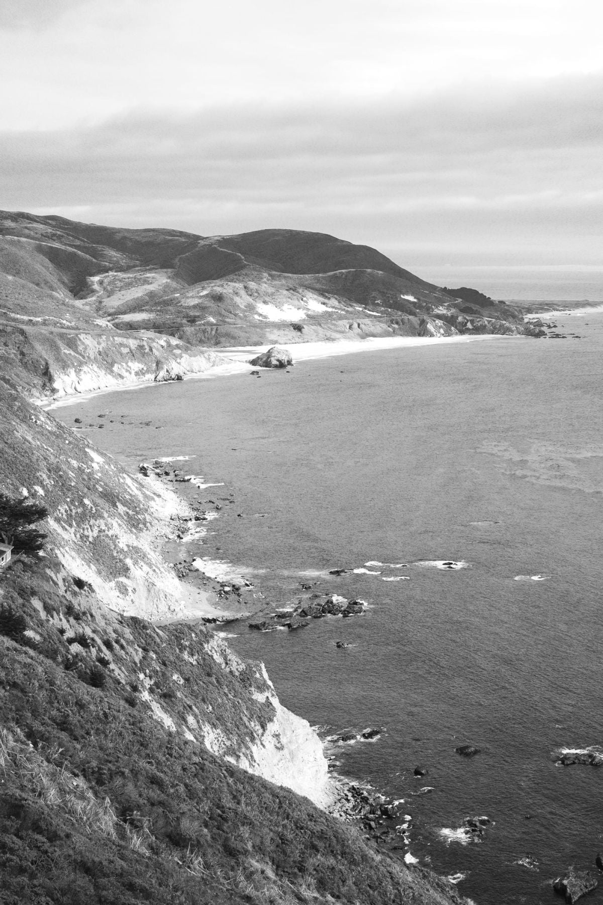 Big Sur Coastline BW