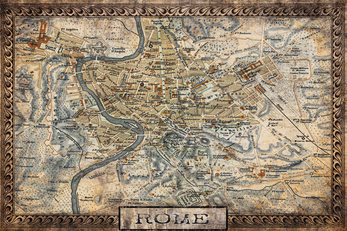 Vintage Rome City Map