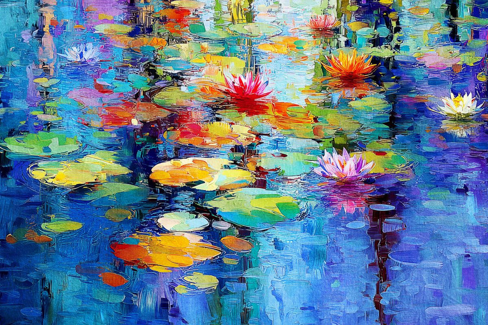 Colorful Pond With Waterlilies
