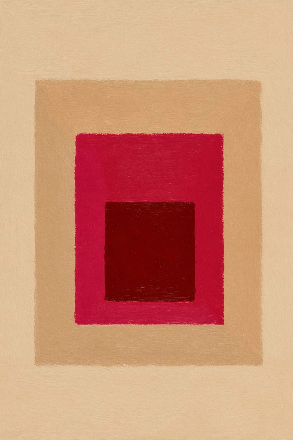 Nested Squares in Crimson and Sand