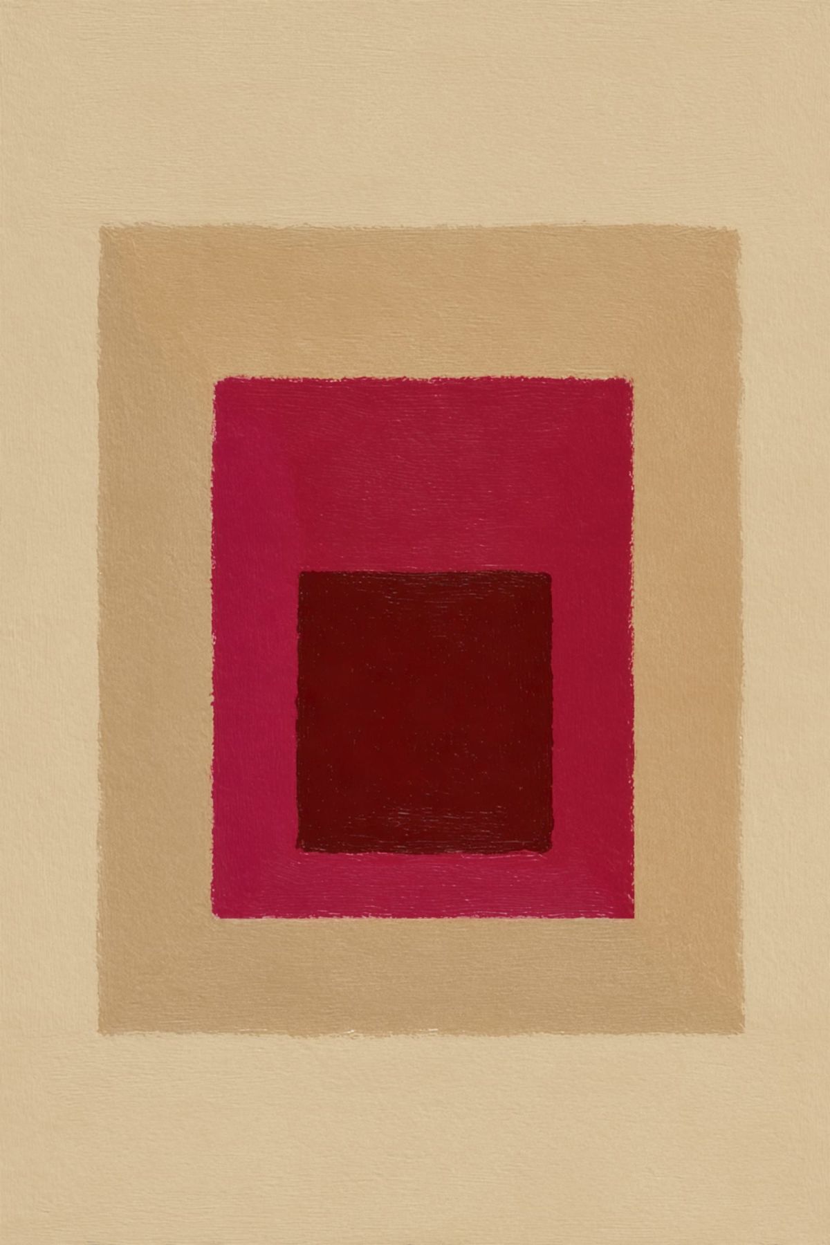 Nested Squares in Crimson and Sand