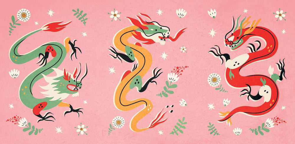 Floral Oriental Dragons